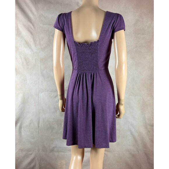 GILLI Cap Sleeve Purple Knit Mini Dress SMALL - Picture 3 of 6